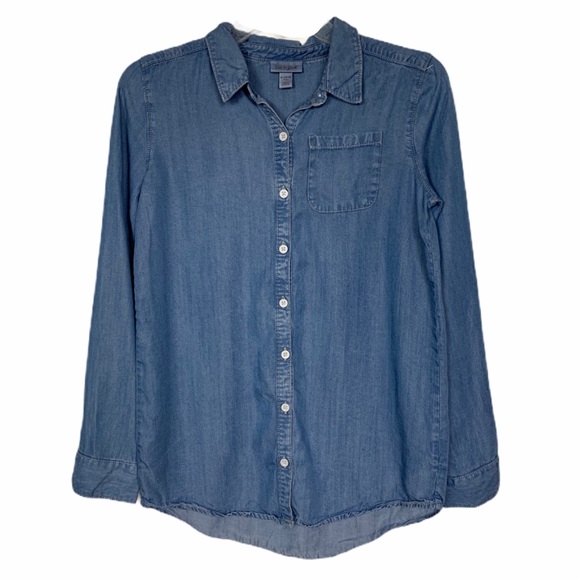 light denim button down